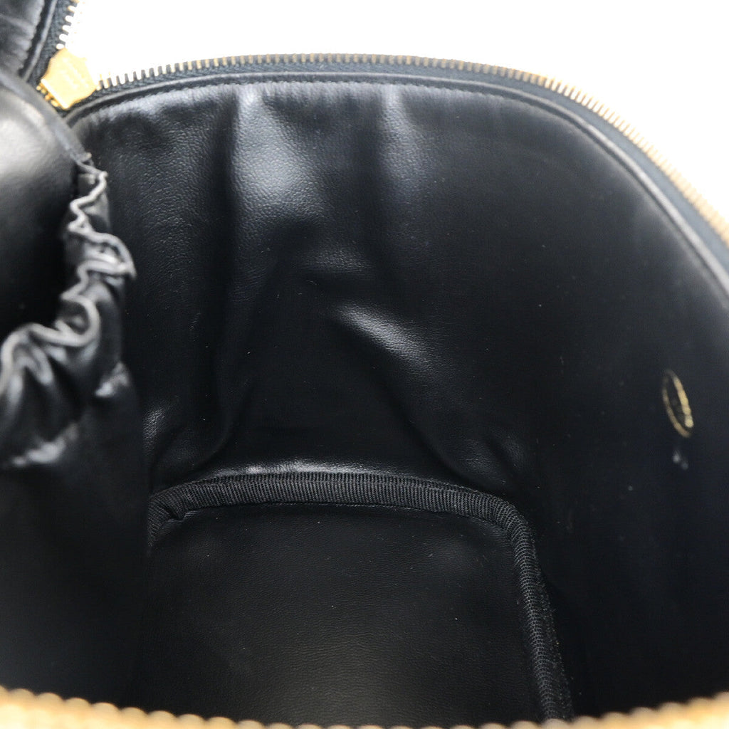 Chanel Vanity Pouch Leather Black Leather Bag (Pre-Owned)