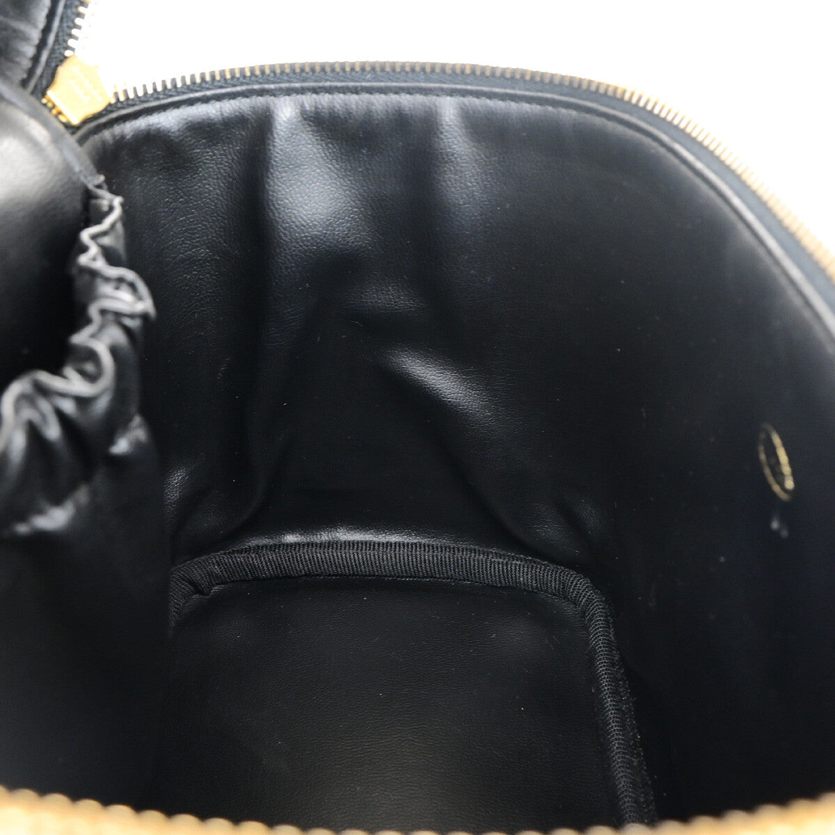 Chanel Vanity Pouch Leather Black Leather Bag (Pre-Owned)