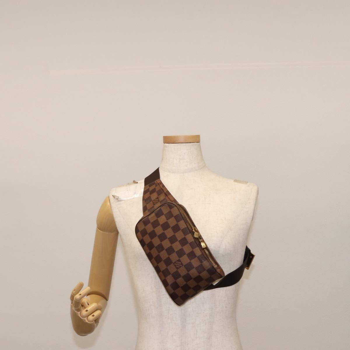 Louis Vuitton Geronimos Waist Bag Damier Brown Canvas Shoulder Bag Bag (Pre-Owned)