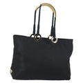 Prada Convertible Metal Handle Satchel Quilted Tessuto Black Nylon Tote Bag Bag (Pre-Owned)