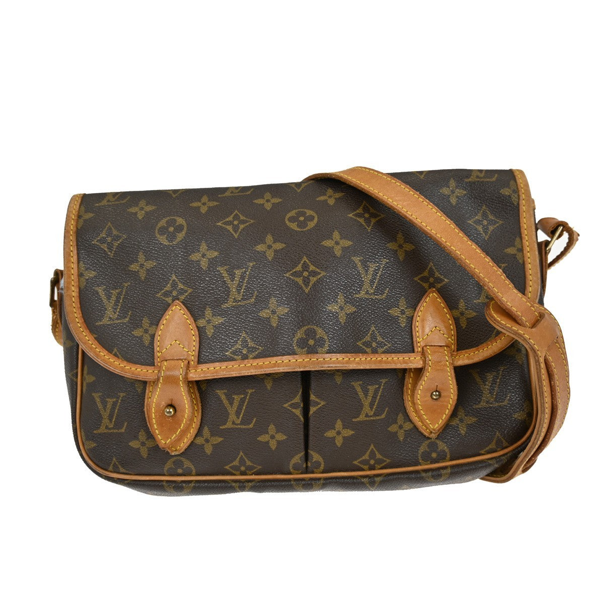 Louis Vuitton Sac Gibeciere Messenger Bag Monogram Canvas Brown Canvas Shoulder Bag Bag (Pre-Owned)