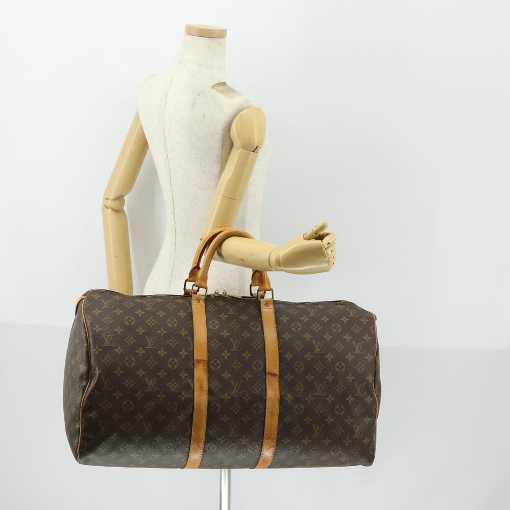 Louis Vuitton Keepall Bag Monogram Canvas Brown Canvas Travel Bag Bag (Pre-Owned)