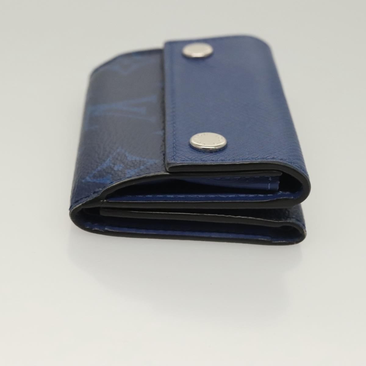 Louis Vuitton Discovery Wallet Monogram Taigarama Blue Leather Wallets Accessory (Pre-Owned)