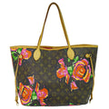 Louis Vuitton Neverfull Tote Limited Edition Monogram Roses Brown Canvas Tote Bag Bag (Pre-Owned)