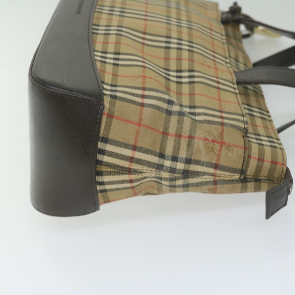 Burberry Nova Check Handbag Nova Check Canvas And Leather Beige Canvas Handbag (Pre-Owned)