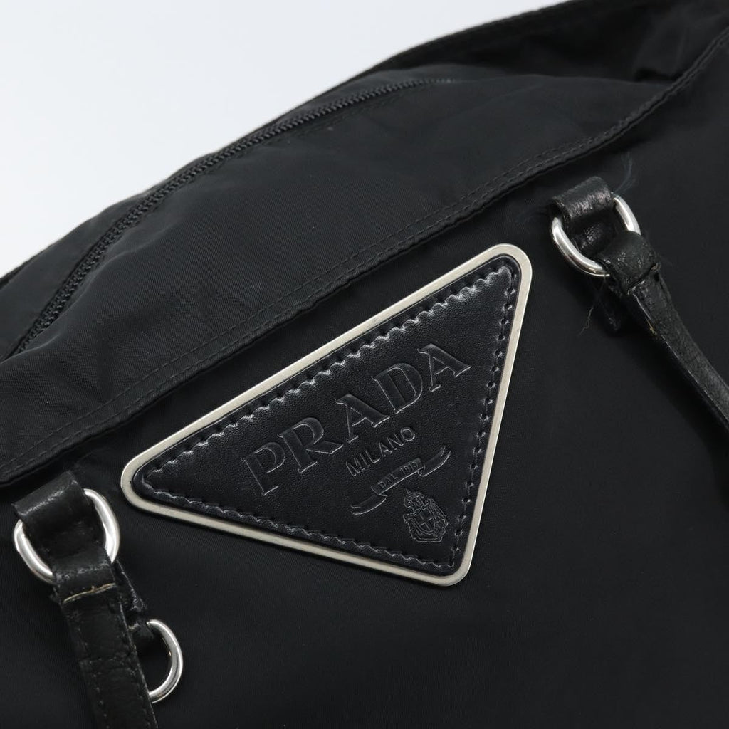 Prada Vintage Zip Tote Tessuto Black Nylon Tote Bag Bag (Pre-Owned)