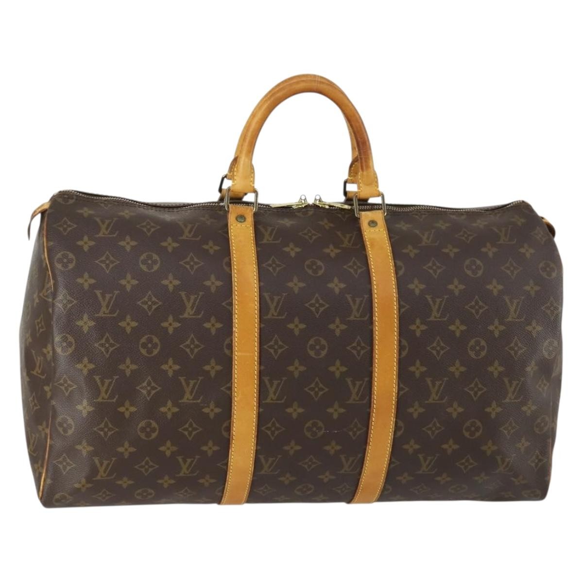 Louis Vuitton Keepall Bag Monogram Canvas Brown Canvas Travel Bag Bag (Pre-Owned)