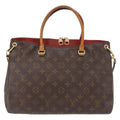 Louis Vuitton Pallas Tote Monogram Canvas With Leather Brown Canvas Tote Bag Bag (Pre-Owned)