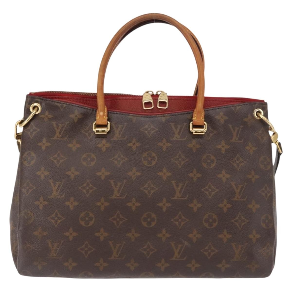 Louis Vuitton Pallas Tote Monogram Canvas With Leather Brown Canvas Tote Bag Bag (Pre-Owned)