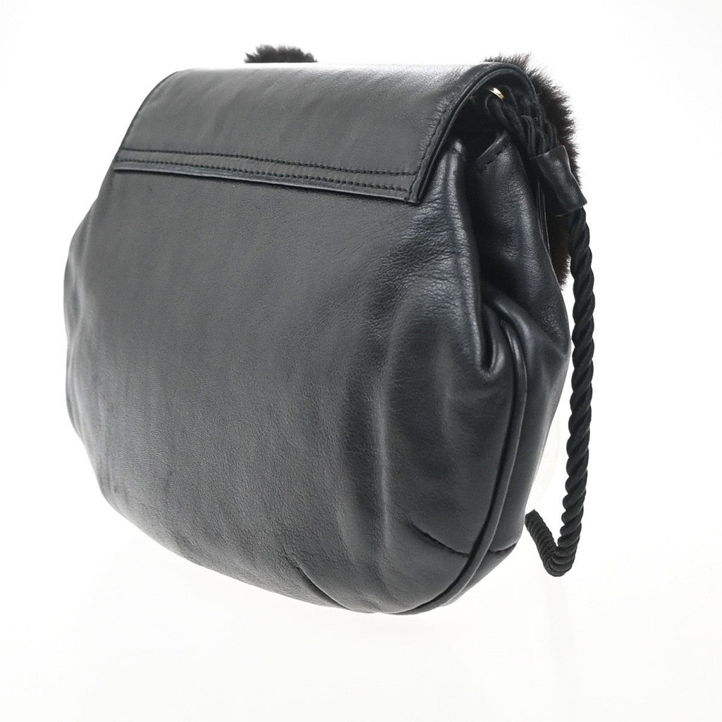 Fendi Vintage Shoulderbag Leather Black Leather Shoulder Bag Bag (Pre-Owned)
