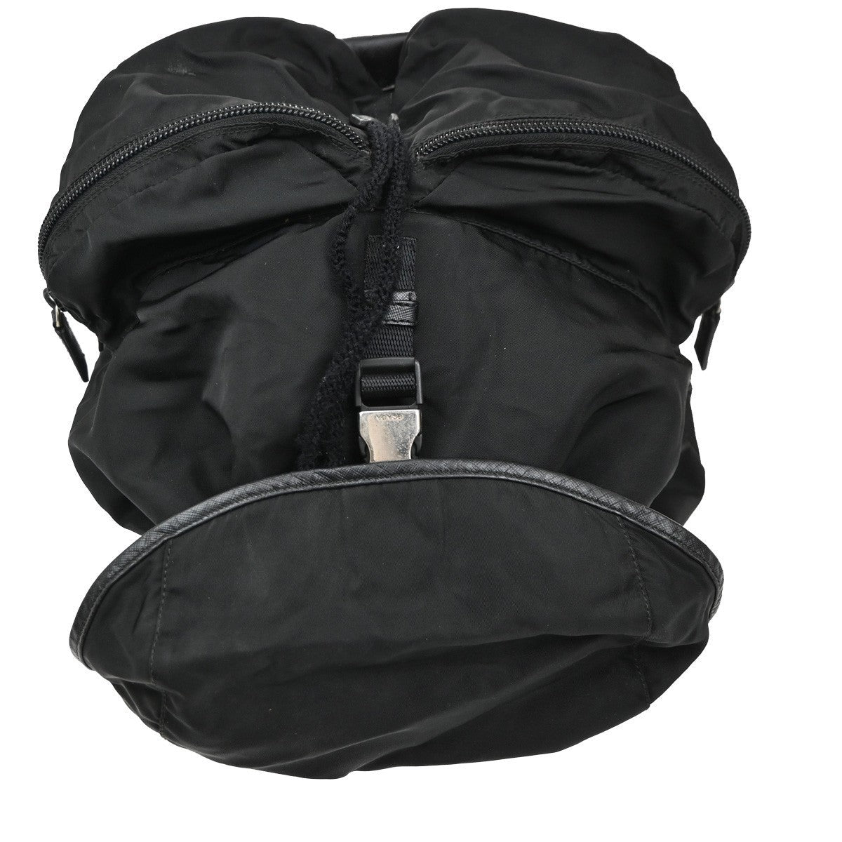 Prada Double Front Pocket Backpack Tessuto Black Nylon Backpack Bag (Pre-Owned)