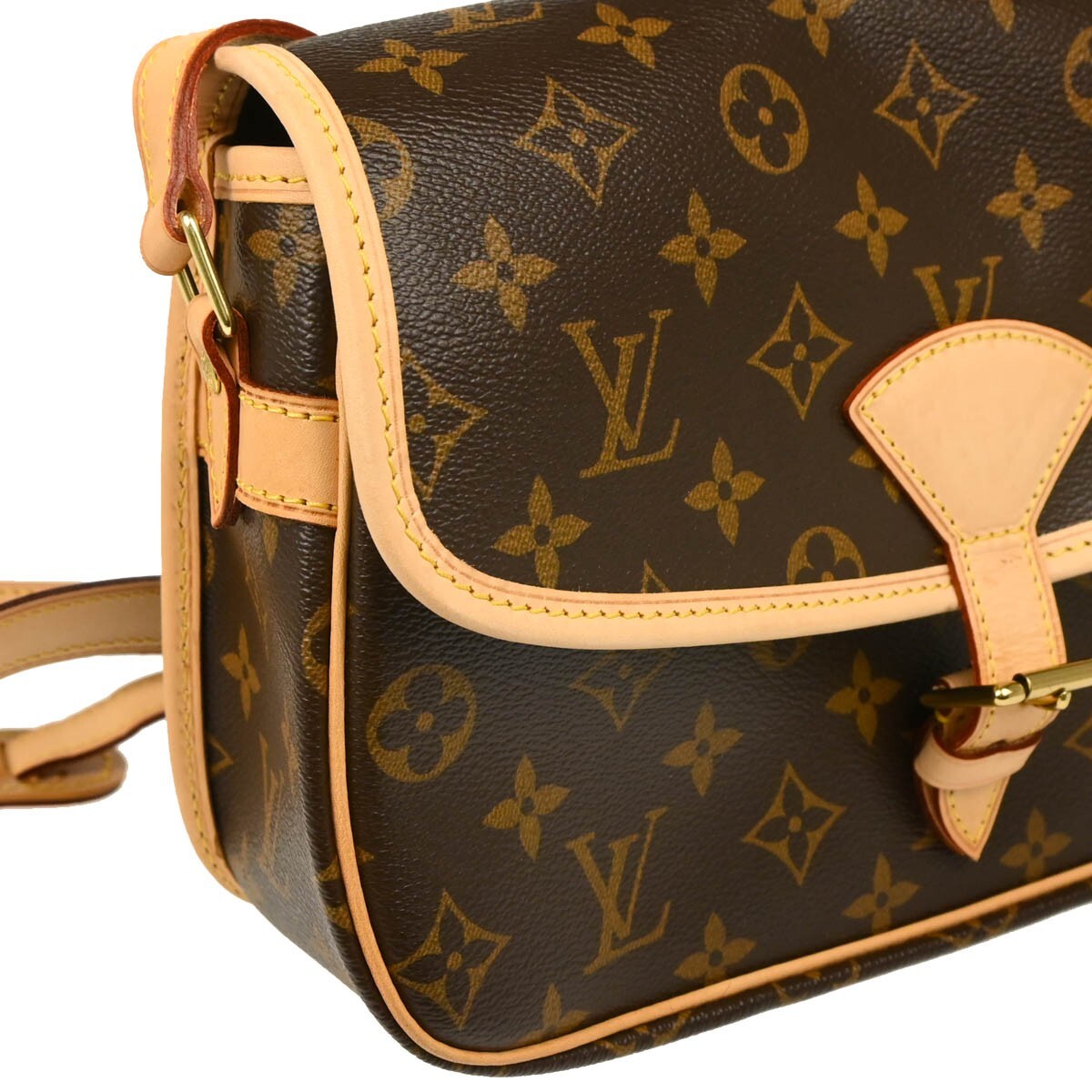 Louis Vuitton Sologne Handbag Monogram Canvas Brown Canvas Shoulder Bag Bag (Pre-Owned)