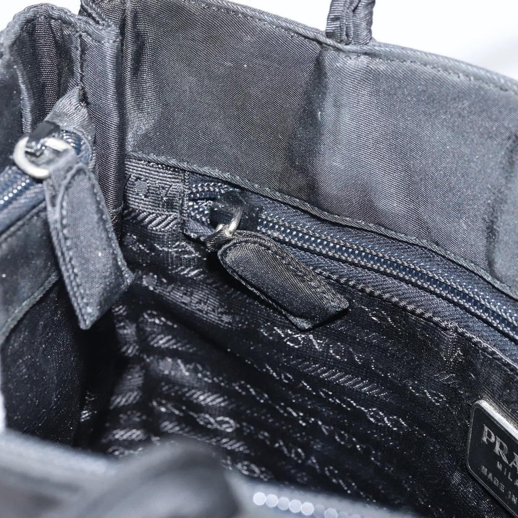 Prada Vintage Tote Nylon Black Nylon Tote Bag Bag (Pre-Owned)