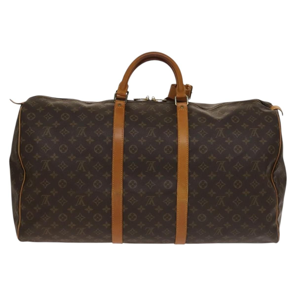Louis Vuitton Keepall Bag Monogram Canvas Brown Canvas Travel Bag Bag (Pre-Owned)