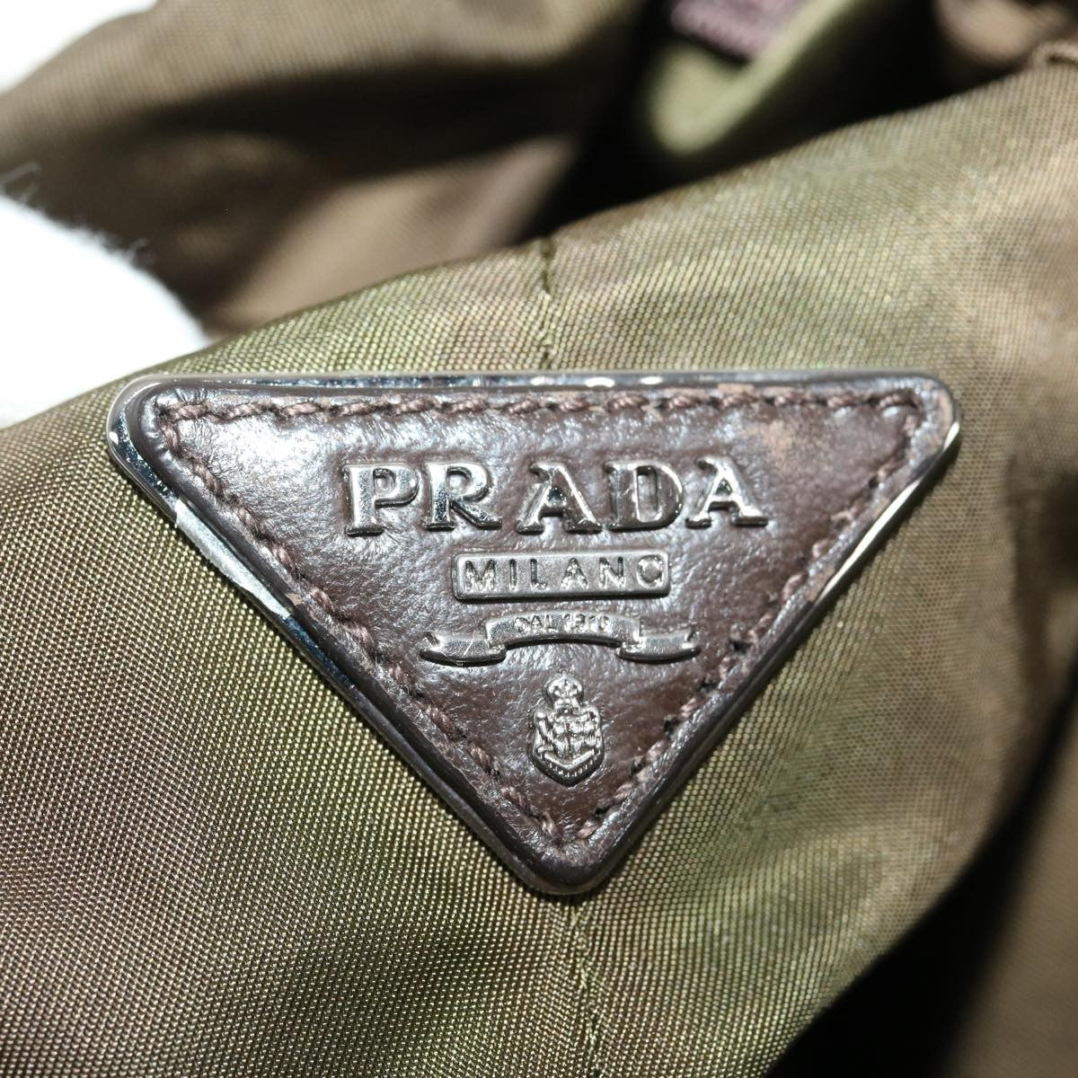 Prada Convertible Double Tote Tessuto Khaki Nylon Tote Bag Bag (Pre-Owned)