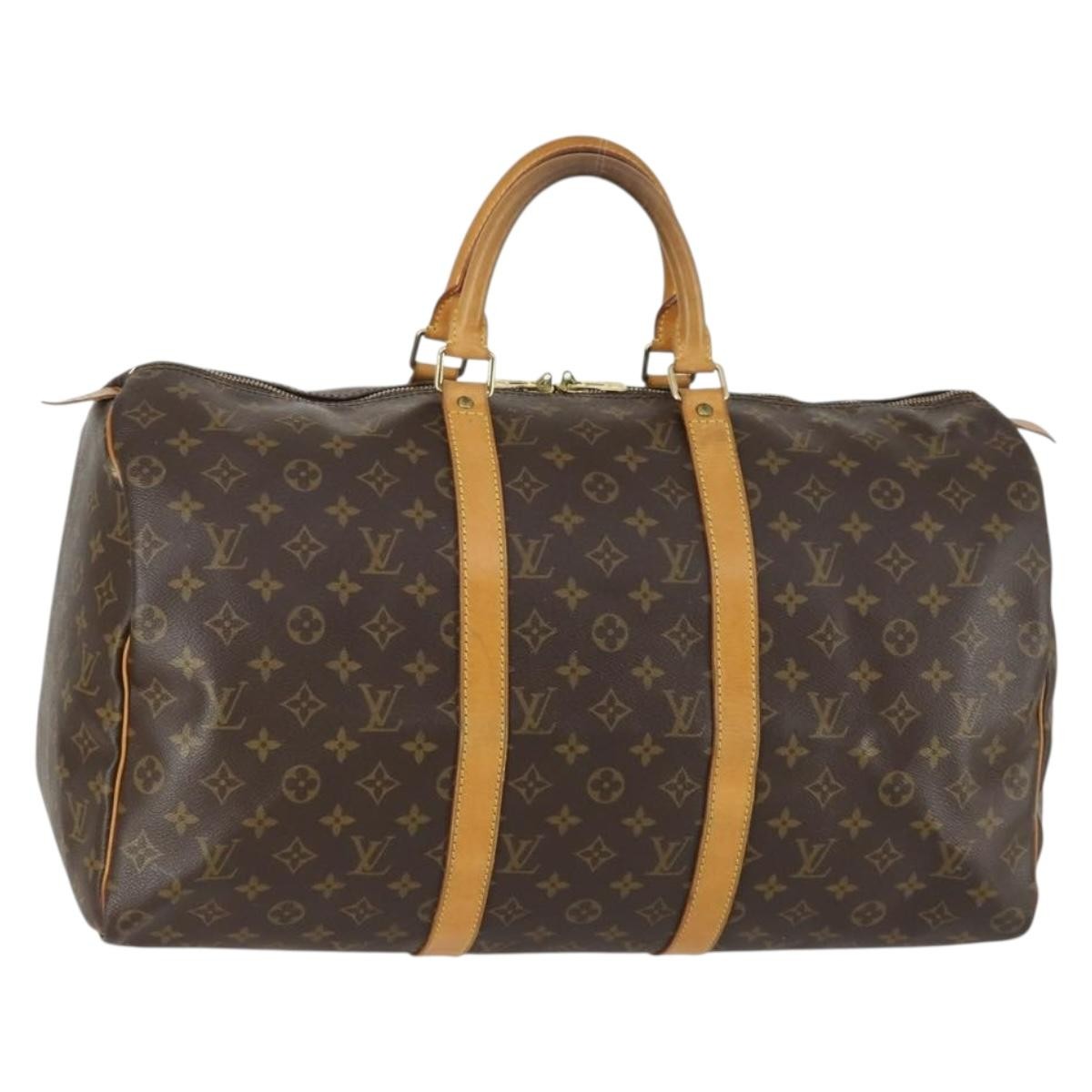 Louis Vuitton Keepall Bag Monogram Canvas Brown Canvas Travel Bag Bag (Pre-Owned)