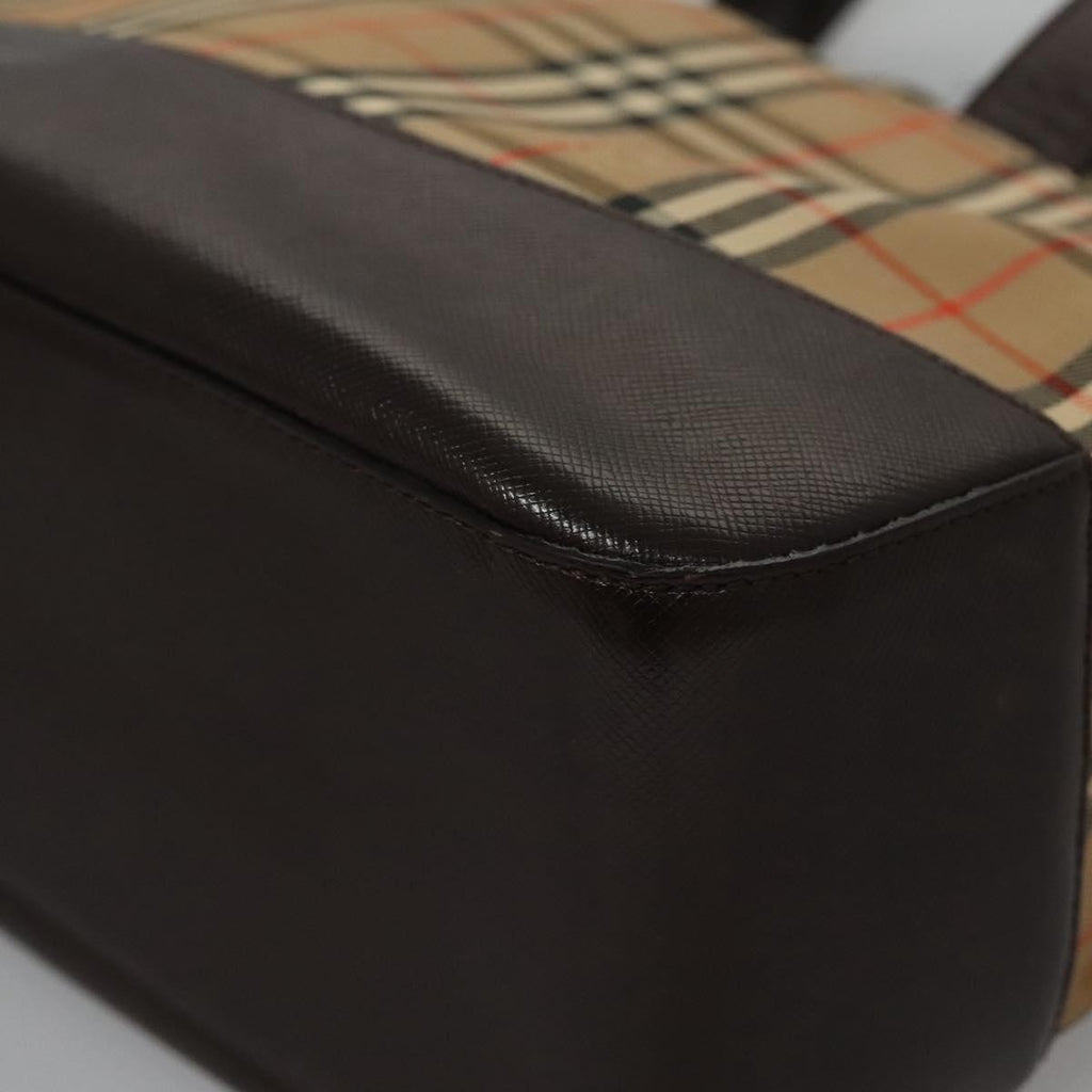 Burberry Nova Check Handbag Nova Check Canvas And Leather Beige Canvas Handbag (Pre-Owned)