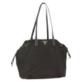 Prada Open Tote Tessuto Khaki Nylon Tote Bag Bag (Pre-Owned)