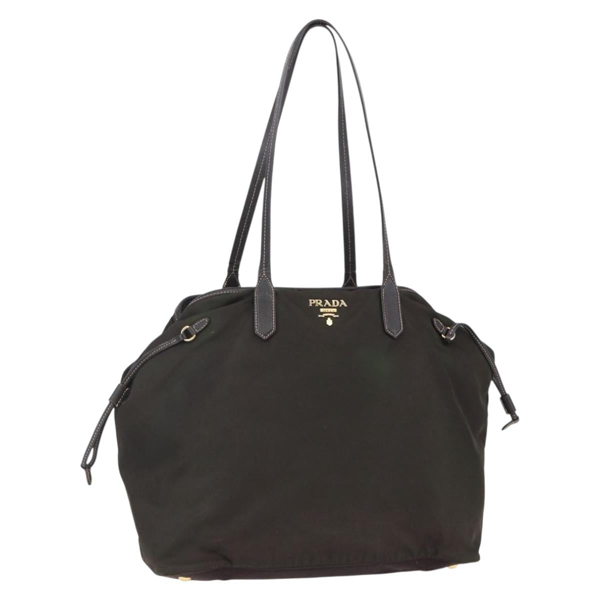 Prada Open Tote Tessuto Khaki Nylon Tote Bag Bag (Pre-Owned)