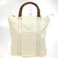 Gucci Convertible Bamboo Zip Tote Nylon White Nylon Tote Bag Bag (Pre-Owned)