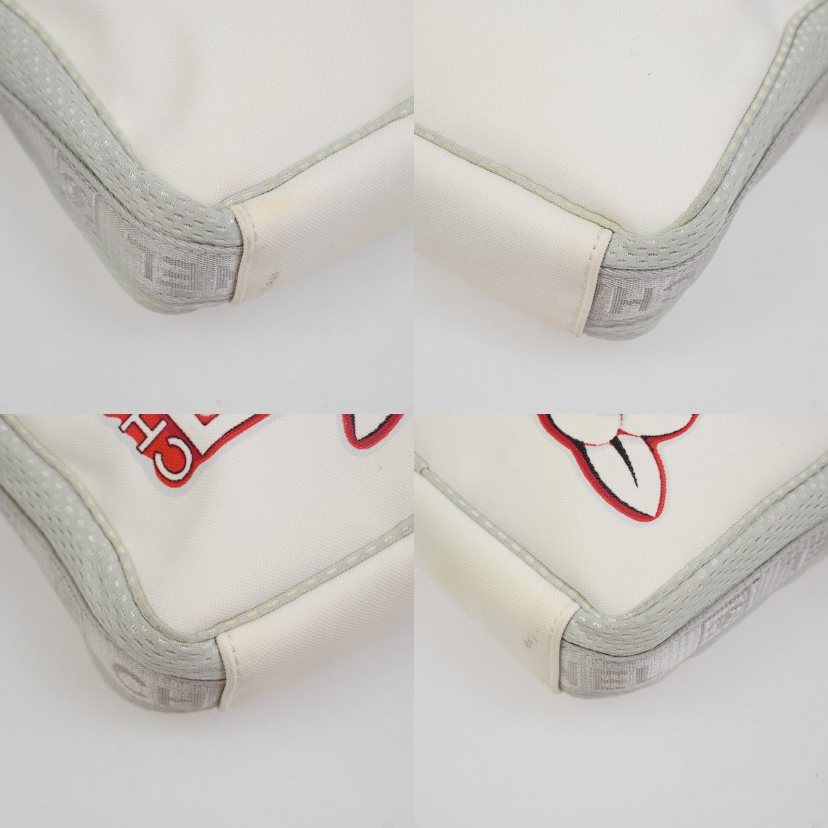 Chanel Travel Line Crossbody Bag Nylon White Nylon Shoulder Bag Bag (Pre-Owned)