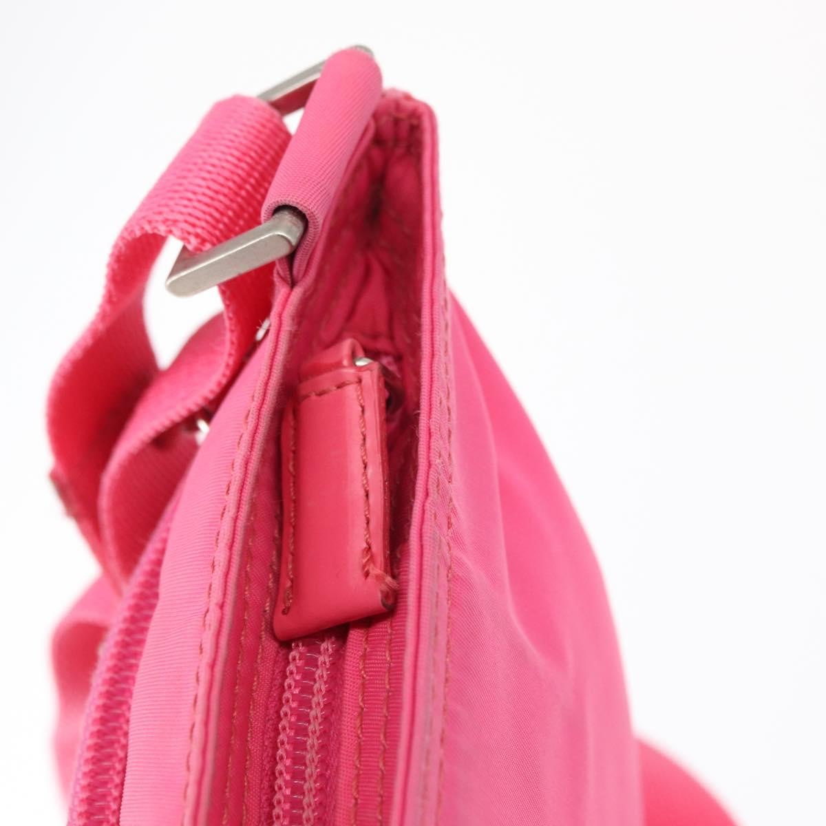 Prada Front Pocket Messenger Bag Re-Nylon With Saffiano Leather Pink Nylon Shoulder Bag Bag (Pre-Owned)
