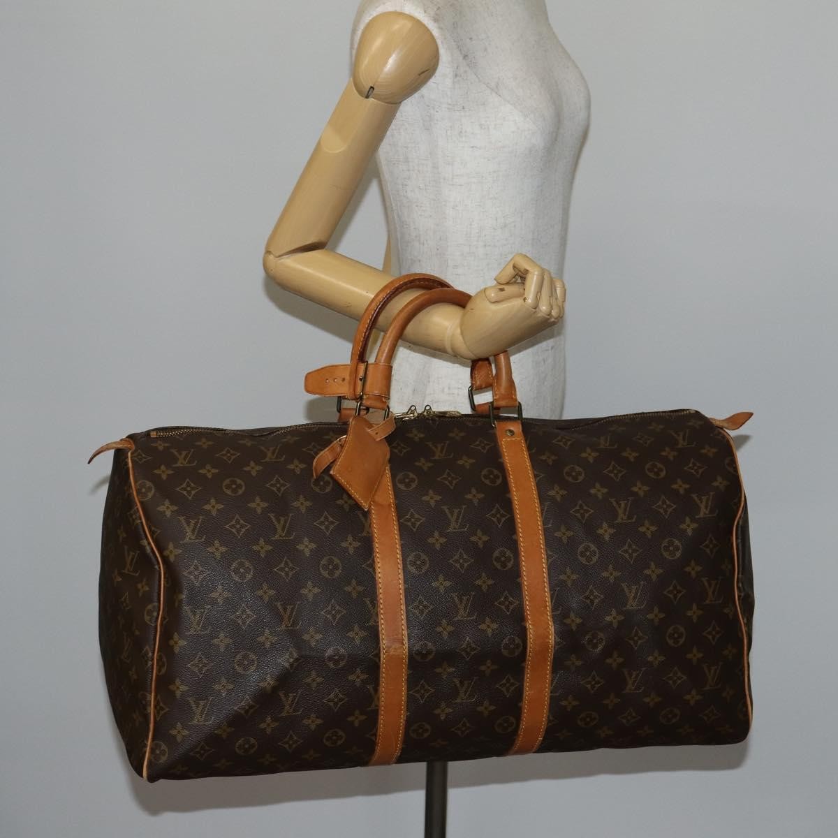 Louis Vuitton Keepall Bag Monogram Canvas Brown Canvas Travel Bag Bag (Pre-Owned)