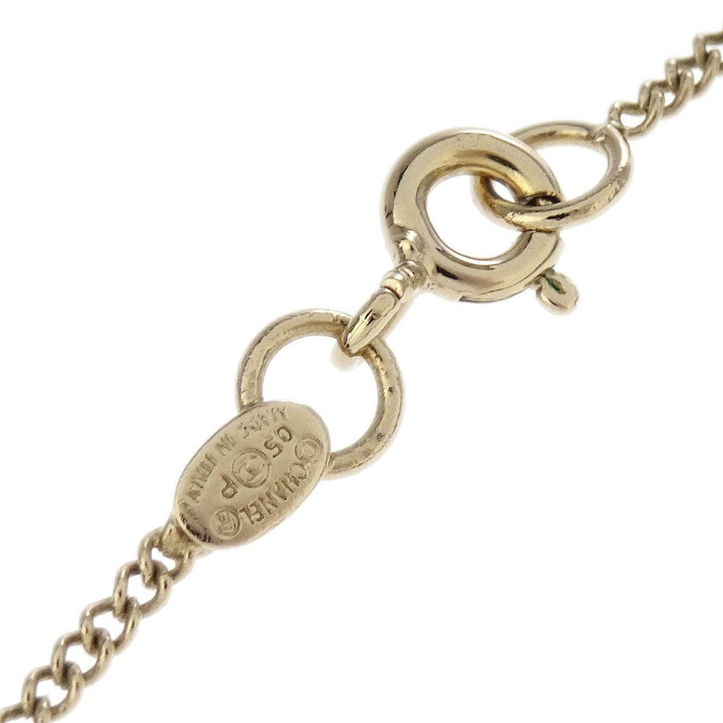 Chanel Cc And Heart Pendant Necklace Metal Gold Gold_Plated Necklace Jewelry (Pre-Owned)