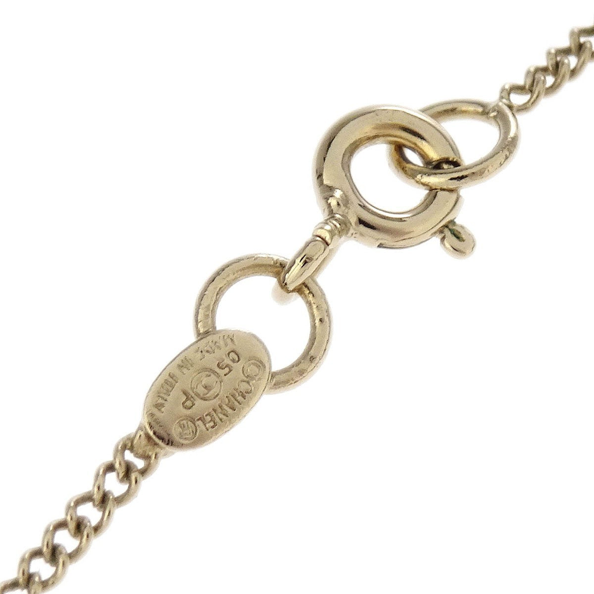 Chanel Cc And Heart Pendant Necklace Metal Gold Gold_Plated Necklace Jewelry (Pre-Owned)