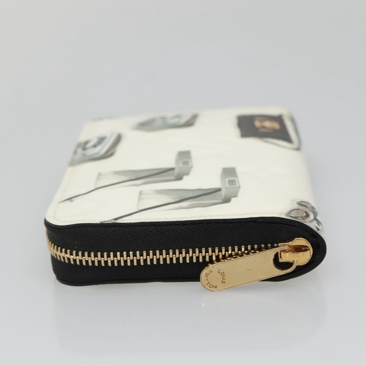 Louis Vuitton Nicolas Ghesquière Zippy Wallet Patent Monogram White Patent_Leather Wallets Accessory (Pre-Owned)