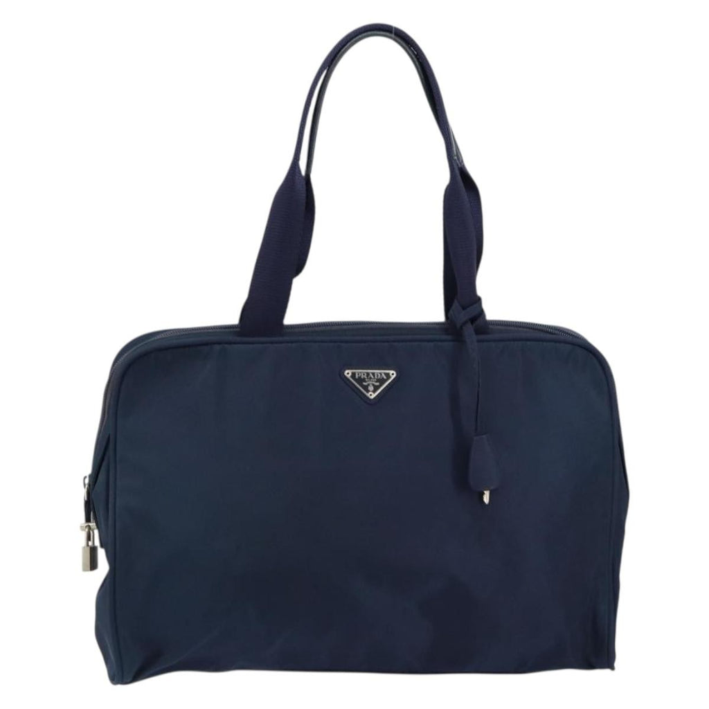 Prada Zip Around Tote Tessuto Navy Nylon Handbag (Pre-Owned)