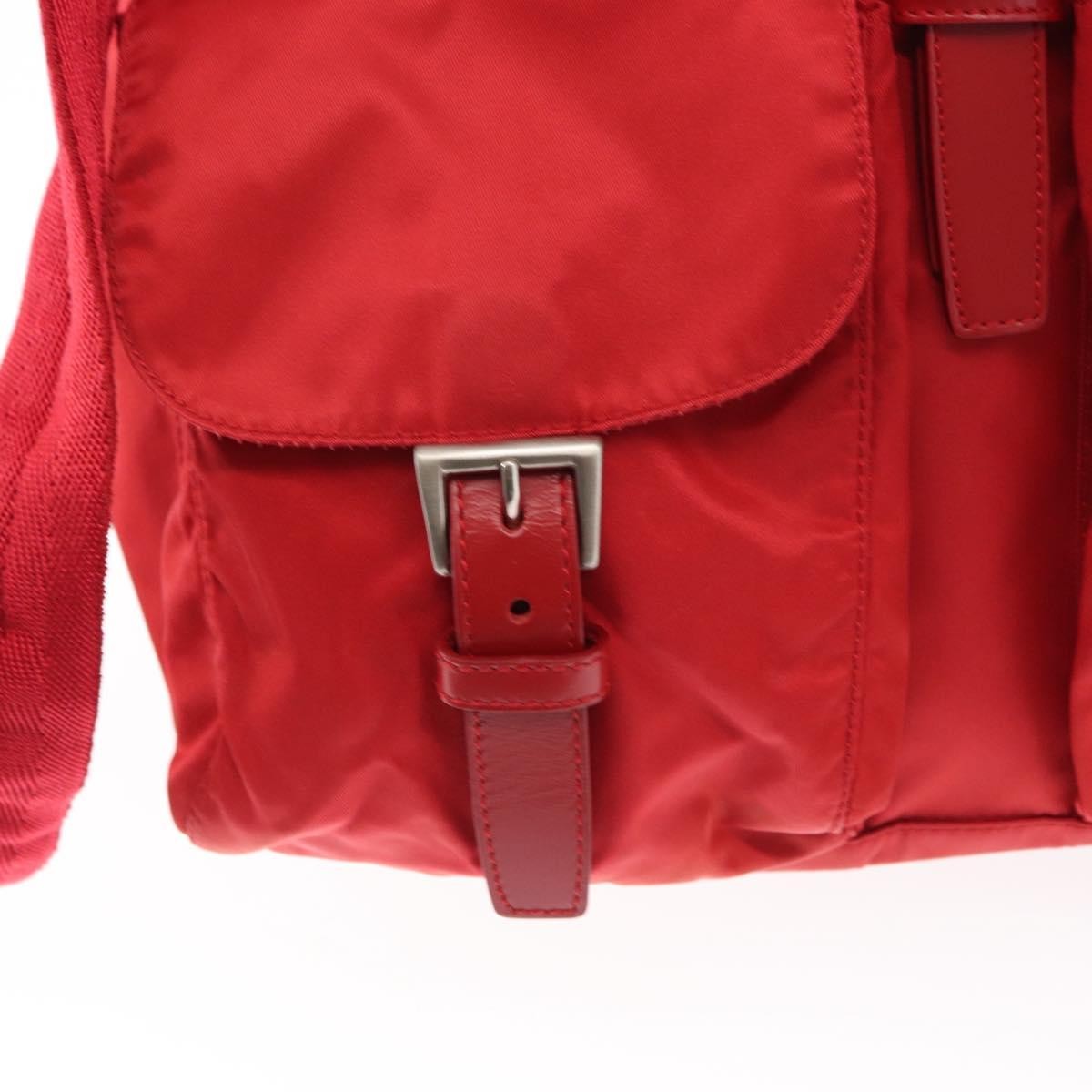 Prada Double Front Pocket Backpack Tessuto Red Nylon Backpack Bag (Pre-Owned)