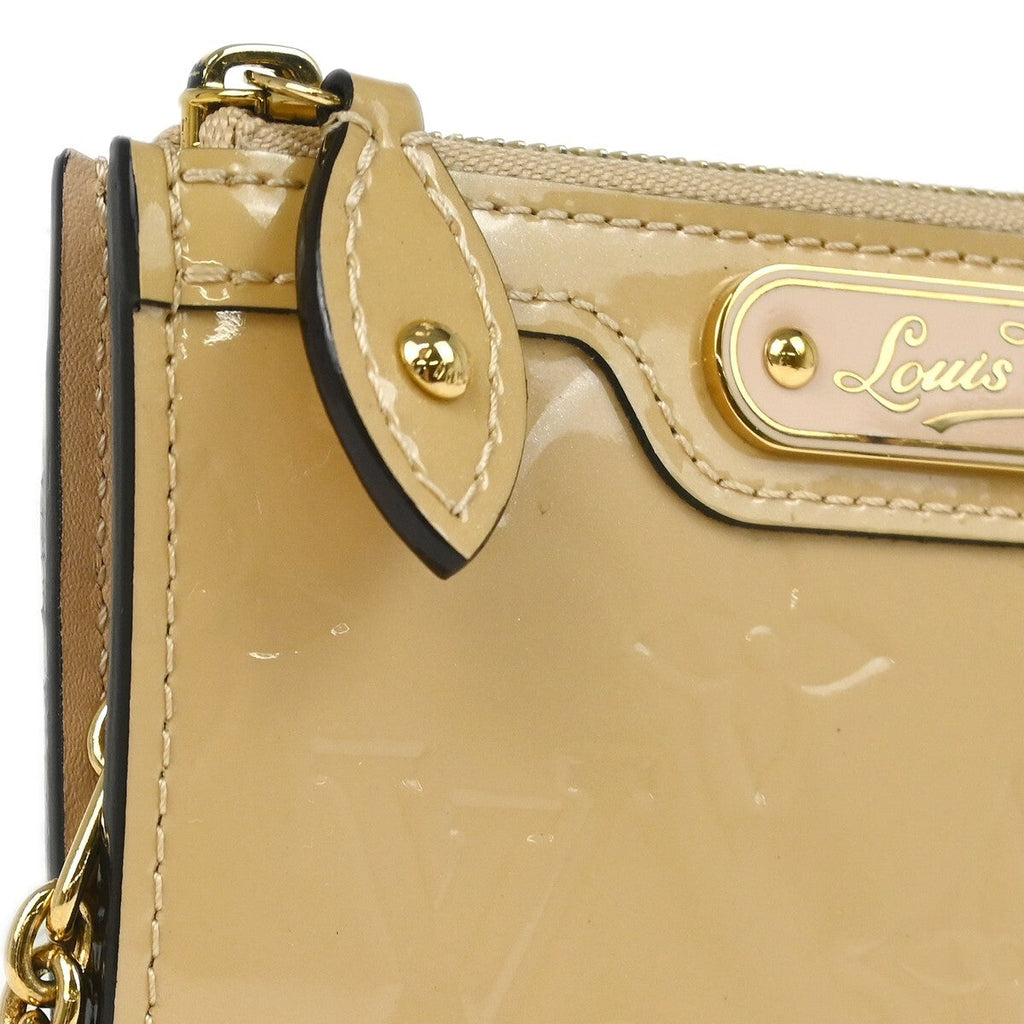 Louis Vuitton Pochette Clés Nm Monogram Vernis Patent Leather Beige Patent_Leather Wallets Accessory (Pre-Owned)