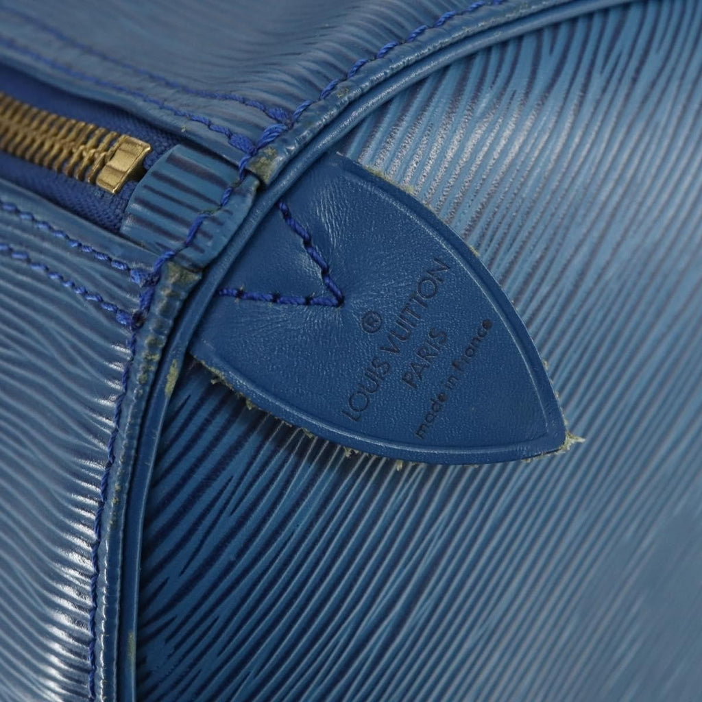 Louis Vuitton Keepall Bag Epi Leather Blue Leather Travel Bag Bag (Pre-Owned)
