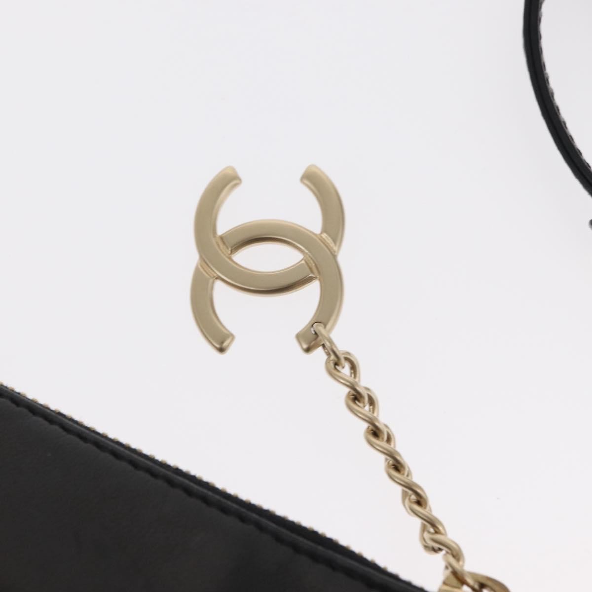 Chanel Camellia Clutch Bag Leather Black Leather Clutche & Pouche Bag (Pre-Owned)