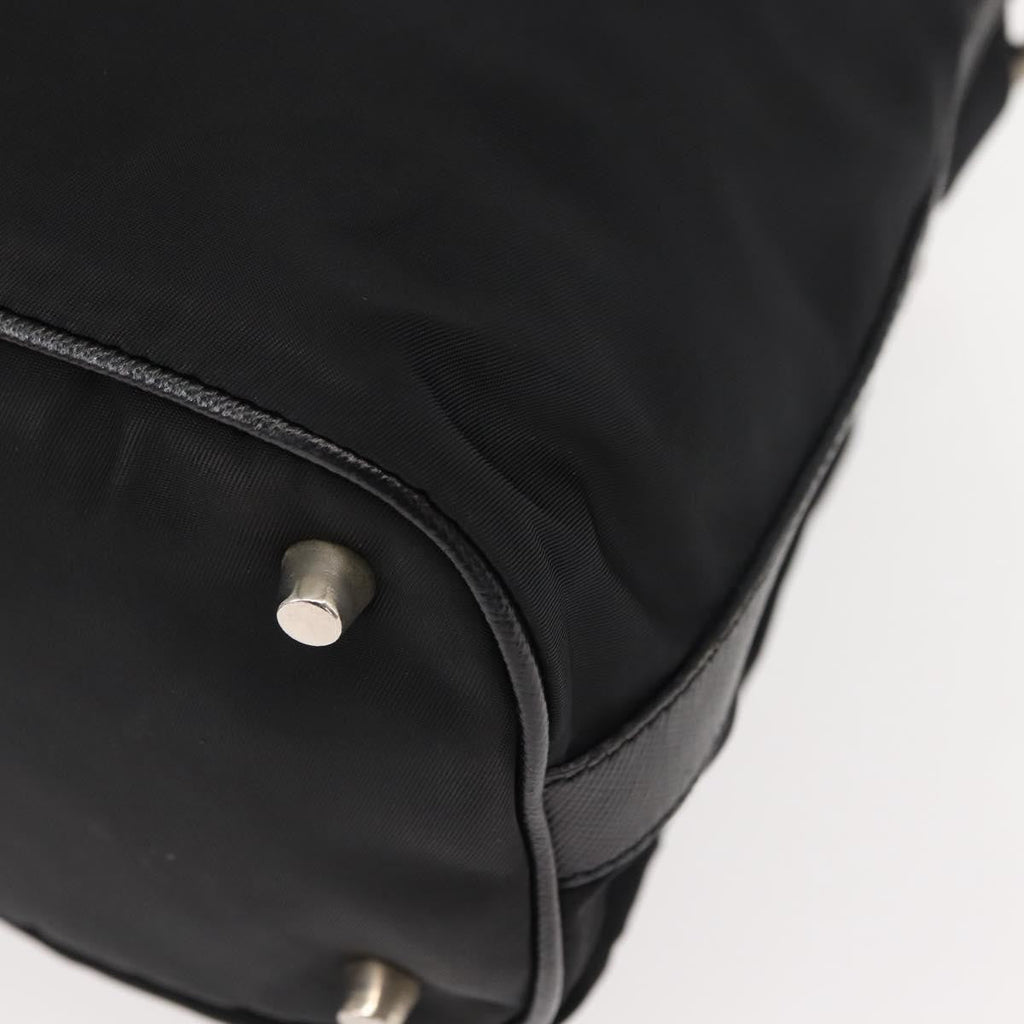 Prada Double Pocket Drawstring Shoulder Bag Tessuto Black Nylon Shoulder Bag Bag (Pre-Owned)