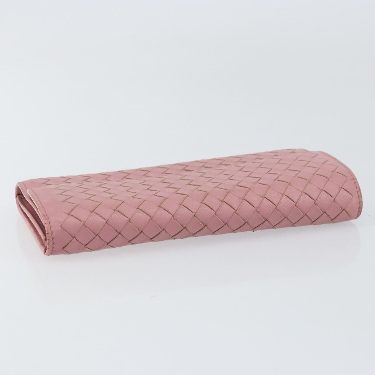 Bottega Veneta Intrecciato Long Zip  Wallet Leather Pink Leather Wallets Accessory (Pre-Owned)