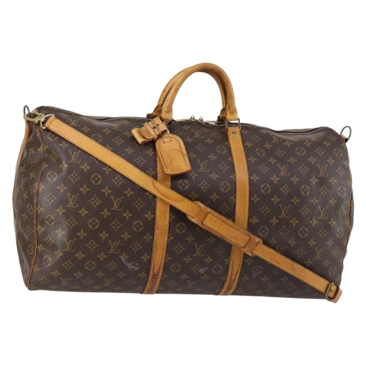 Louis Vuitton Keepall Bandouliere Bag Monogram Canvas Brown Canvas Travel Bag Bag (Pre-Owned)