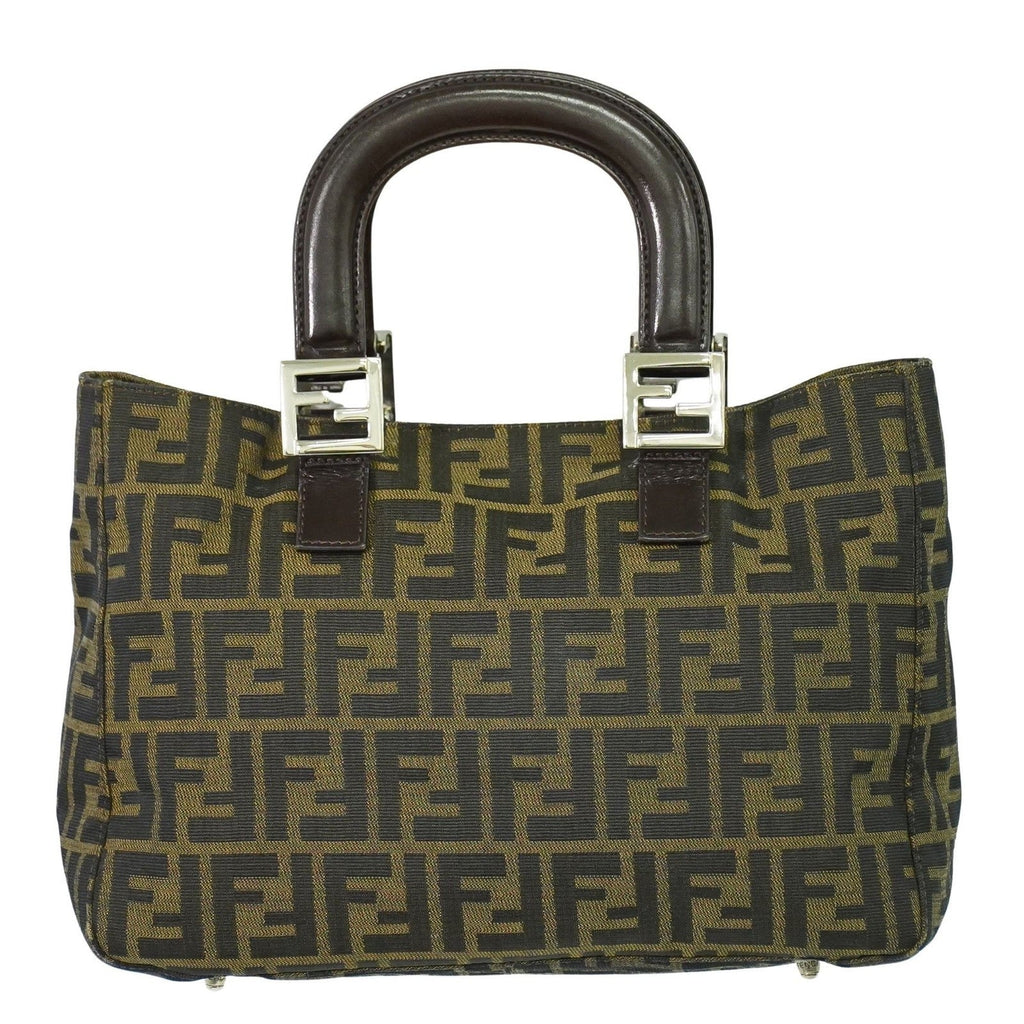 Fendi Zucca Tote Bag Ff Motif Brown Canvas Handbag (Pre-Owned)