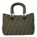 Fendi Zucca Tote Bag Ff Motif Brown Canvas Handbag (Pre-Owned)