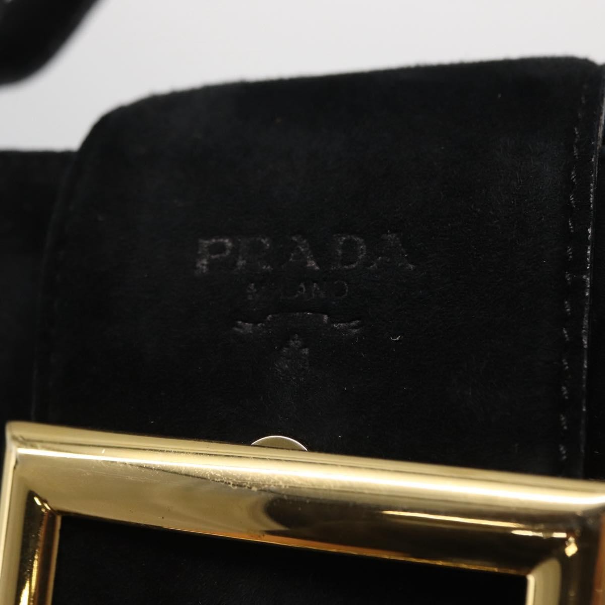 Prada Vintage Handbag Suede Black Suede Handbag (Pre-Owned)