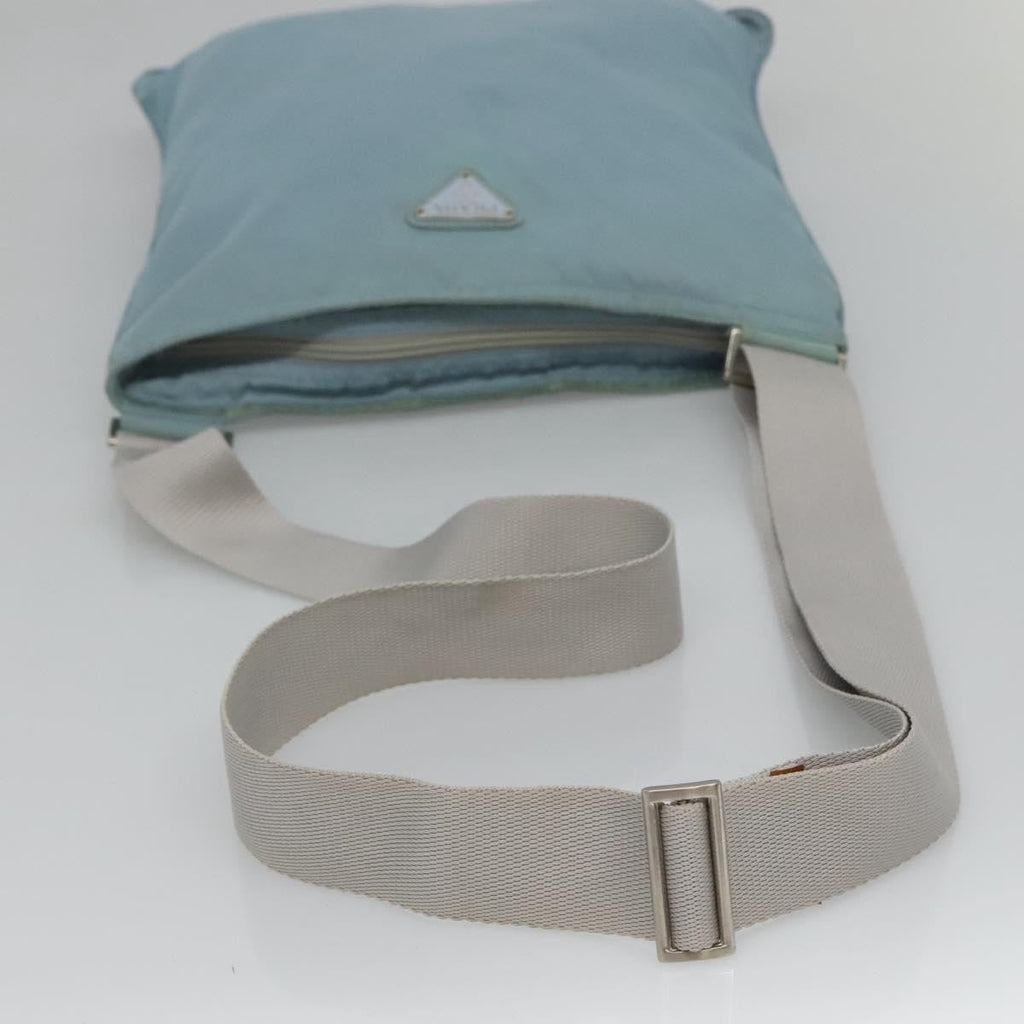 Prada Flat Messenger Bag Tessuto Blue Nylon Shoulder Bag Bag (Pre-Owned)