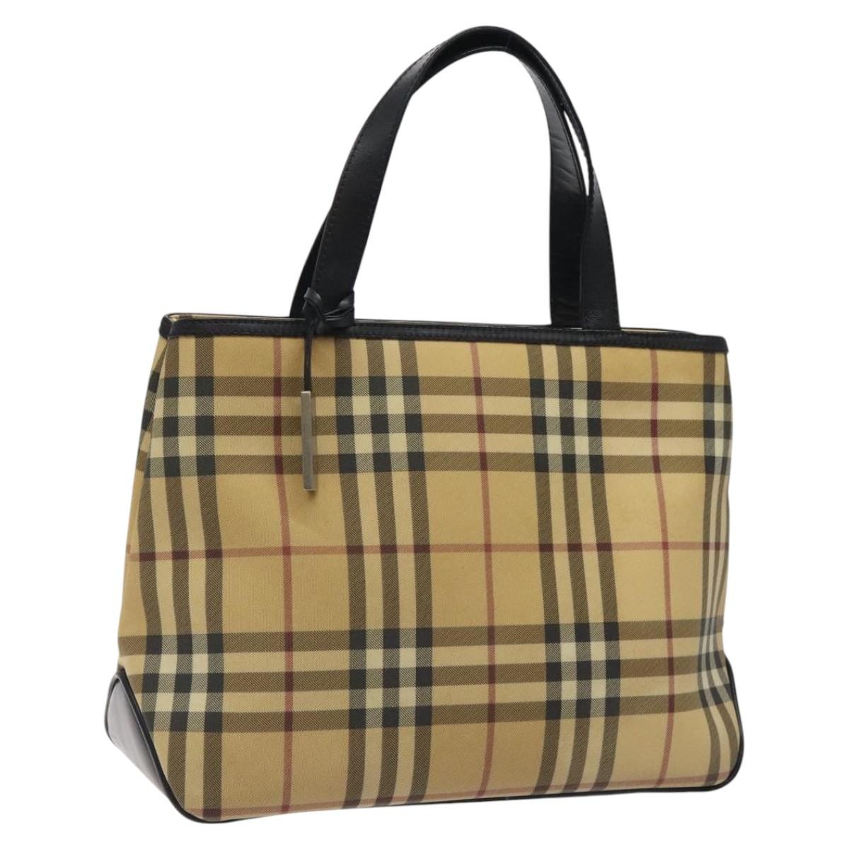 Burberry Nova Check Handbag Nova Check Canvas And Leather Beige Canvas Handbag (Pre-Owned)