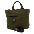 Prada Convertible Double Tote Tessuto Khaki Nylon Tote Bag Bag (Pre-Owned)