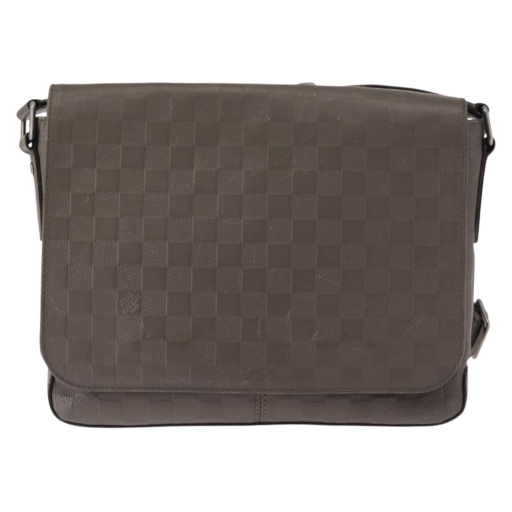 Louis Vuitton District Messenger Bag Damier Infini Leather Gray Leather Shoulder Bag Bag (Pre-Owned)