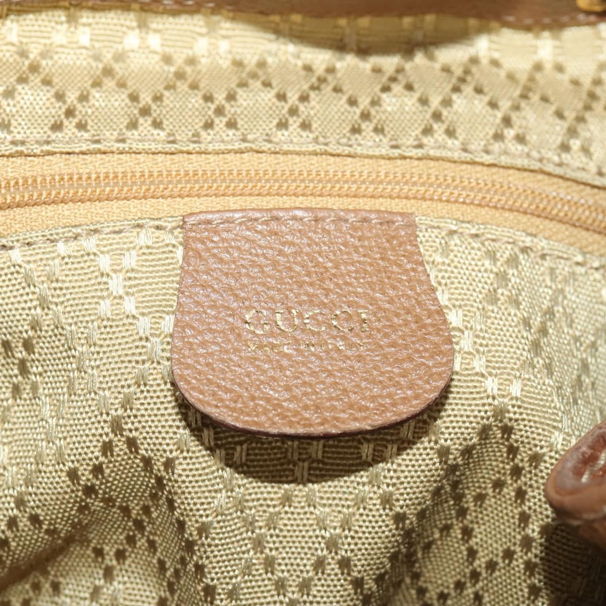 Gucci Vintage Bamboo Backpack Suede And Leather Brown Suede Backpack Bag (Pre-Owned)