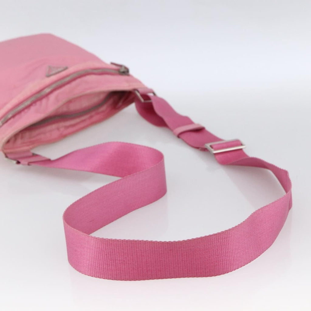 Prada Front Pocket Messenger Bag Tessuto Pink Nylon Shoulder Bag Bag (Pre-Owned)