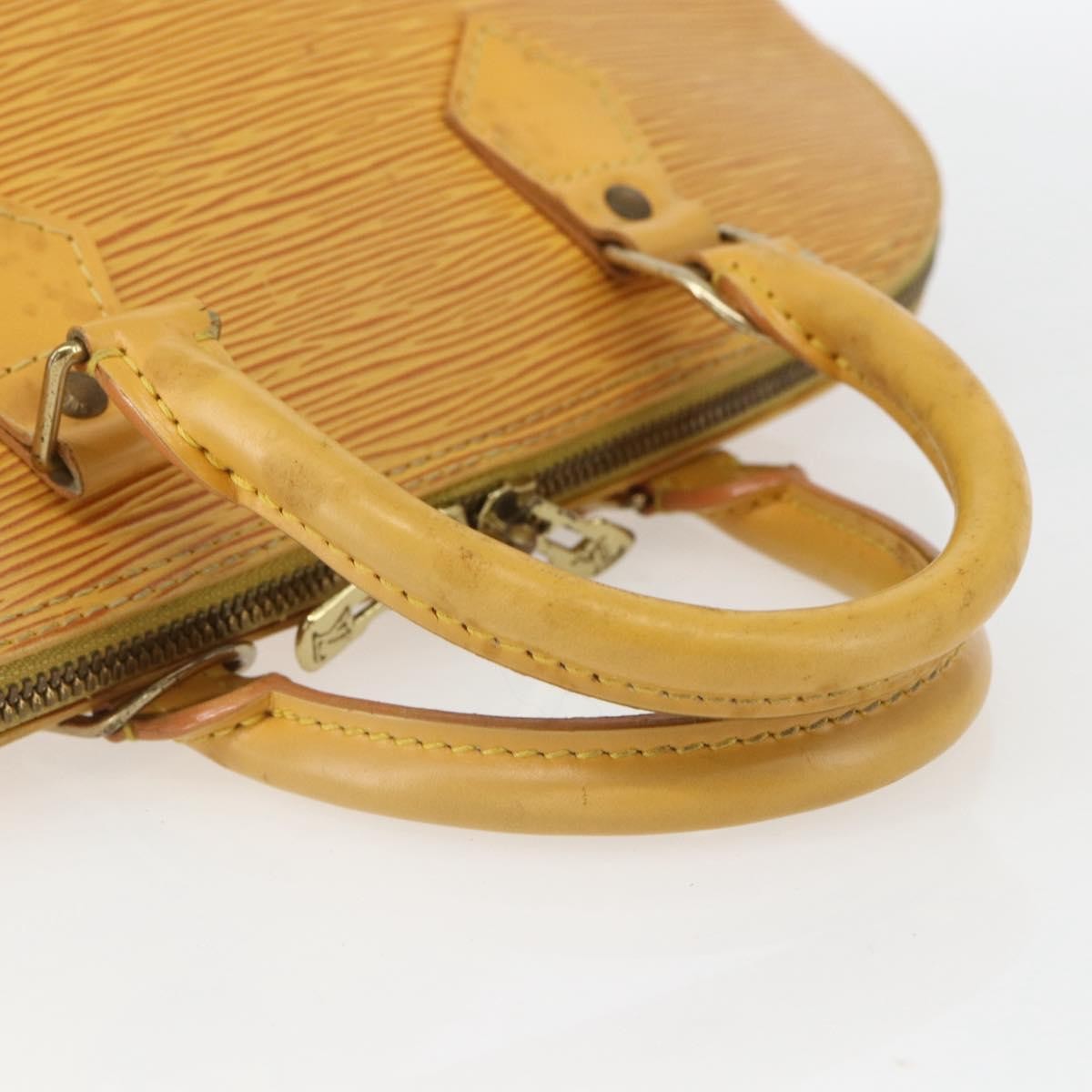 Louis Vuitton Alma Handbag Epi Leather Yellow Leather Handbag (Pre-Owned)