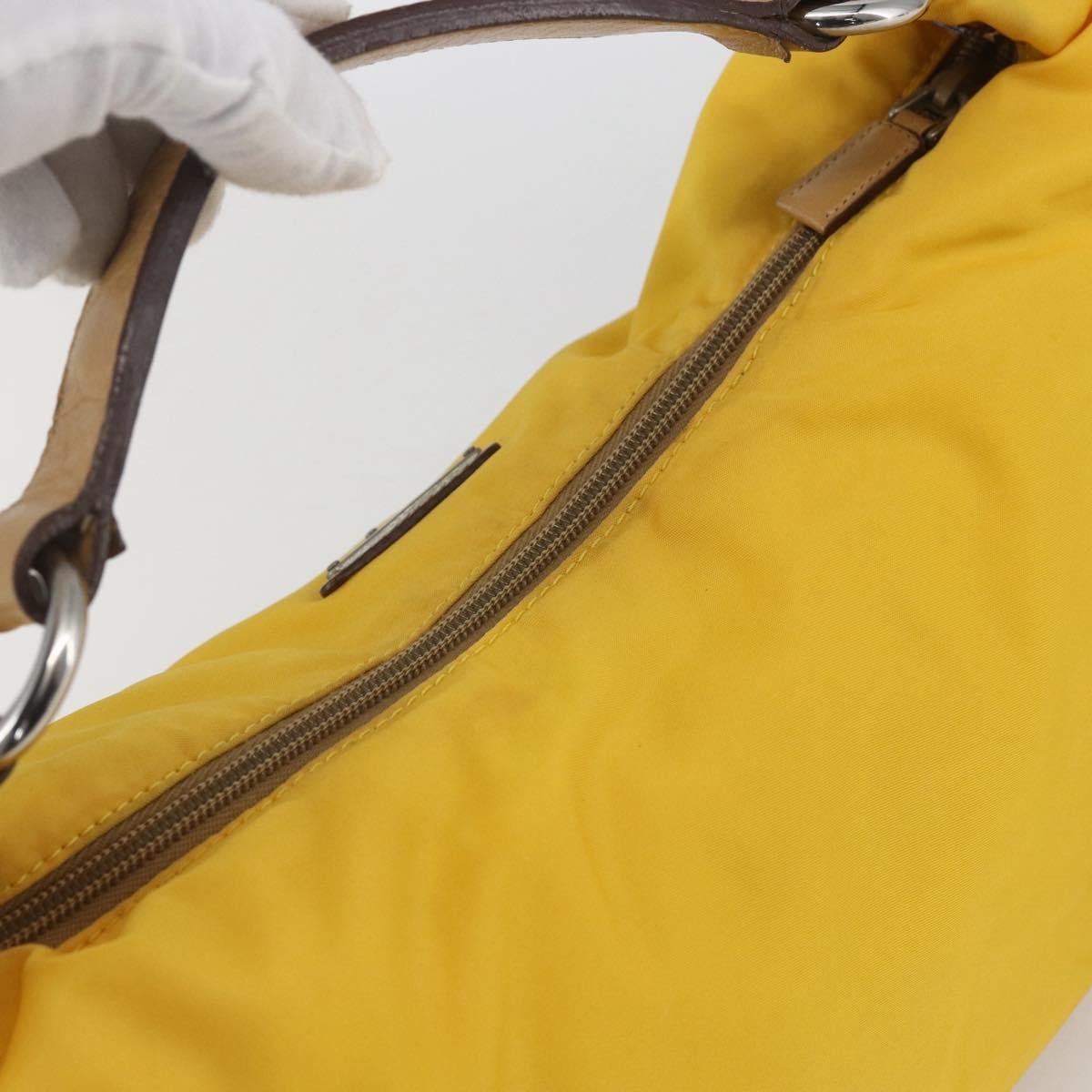 Prada Vintage Shoulder Bag Tessuto Yellow Nylon Shoulder Bag Bag (Pre-Owned)