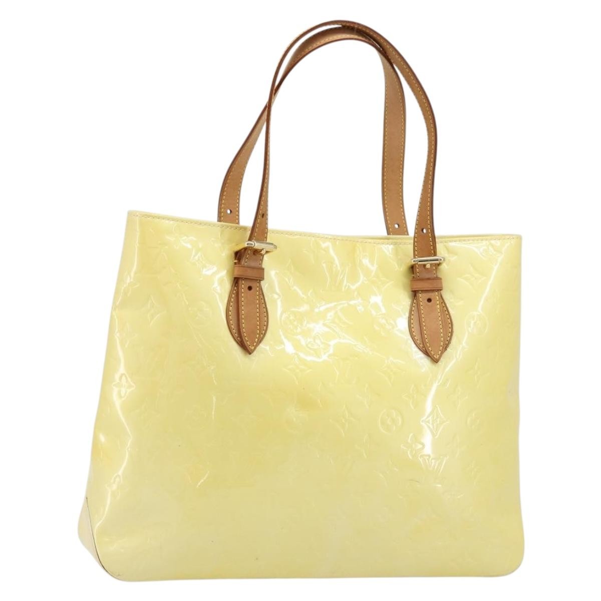 Louis Vuitton Brentwood Handbag Monogram Vernis Yellow Patent_Leather Tote Bag Bag (Pre-Owned)